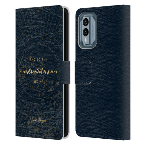 Nature Magick So The Adventure Begins Quote Star Map Leather Book Wallet Case Cover For Nokia X30