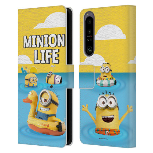 Despicable Me Funny Minions Beach Life Leather Book Wallet Case Cover For Sony Xperia 1 IV
