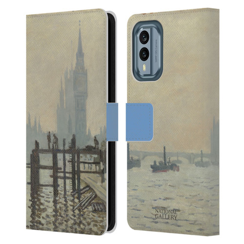 The National Gallery Art Monet Thames Leather Book Wallet Case Cover For Nokia X30