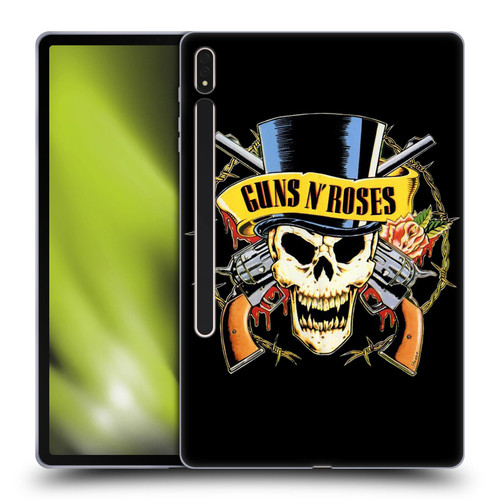 Guns N' Roses Key Art Top Hat Skull Soft Gel Case for Samsung Galaxy Tab S8 Plus