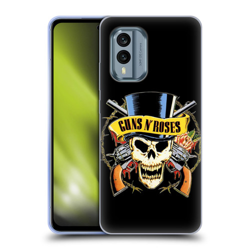 Guns N' Roses Key Art Top Hat Skull Soft Gel Case for Nokia X30