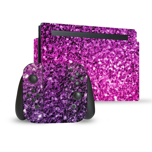 PLdesign Art Mix Purple Pink Vinyl Sticker Skin Decal Cover for Nintendo Switch Bundle