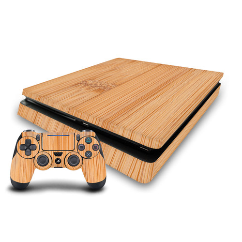 PLdesign Art Mix Light Brown Bamboo Vinyl Sticker Skin Decal Cover for Sony PS4 Slim Console & Controller