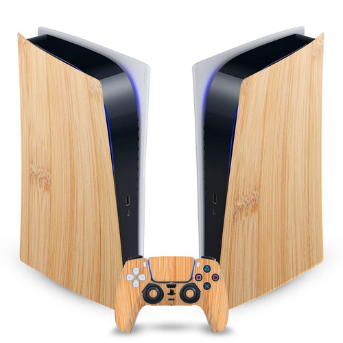 PLdesign Art Mix Light Brown Bamboo Vinyl Sticker Skin Decal Cover for Sony PS5 Digital Edition Bundle