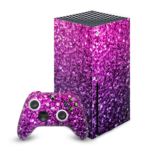 PLdesign Art Mix Purple Pink Vinyl Sticker Skin Decal Cover for Microsoft Series X Console & Controller