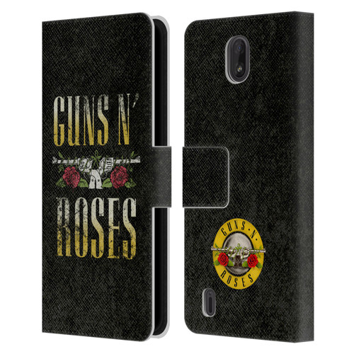 Guns N' Roses Key Art Text Logo Pistol Leather Book Wallet Case Cover For Nokia C01 Plus/C1 2nd Edition