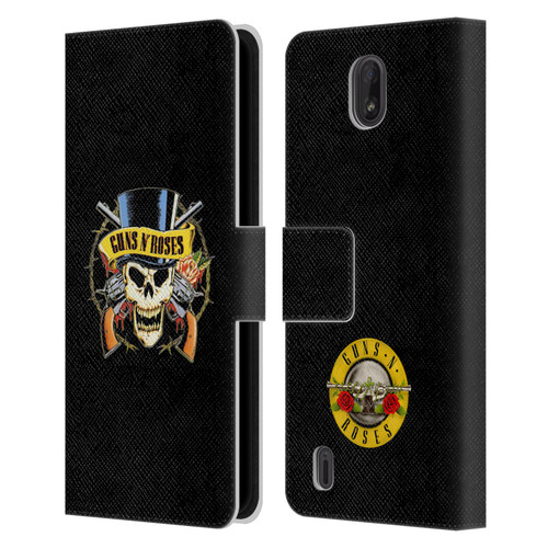 Guns N' Roses Key Art Top Hat Skull Leather Book Wallet Case Cover For Nokia C01 Plus/C1 2nd Edition