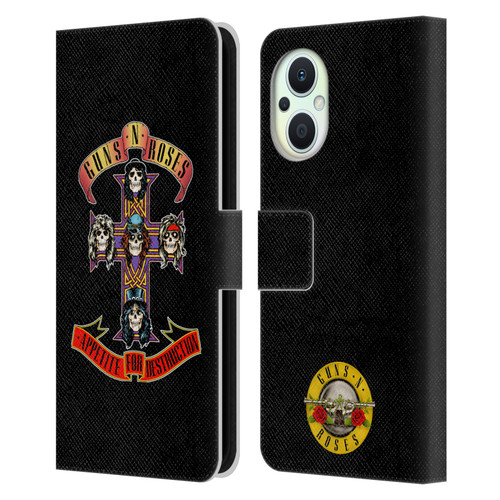 Guns N' Roses Key Art Appetite For Destruction Leather Book Wallet Case Cover For OPPO Reno8 Lite