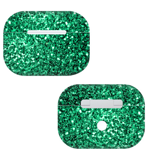 PLdesign Glitter Sparkles Emerald Green Vinyl Sticker Skin Decal Cover for Apple AirPods Pro Charging Case