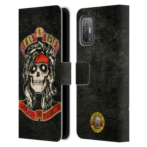 Guns N' Roses Vintage McKagan Leather Book Wallet Case Cover For HTC Desire 21 Pro 5G