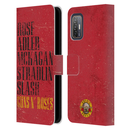 Guns N' Roses Vintage Names Leather Book Wallet Case Cover For HTC Desire 21 Pro 5G