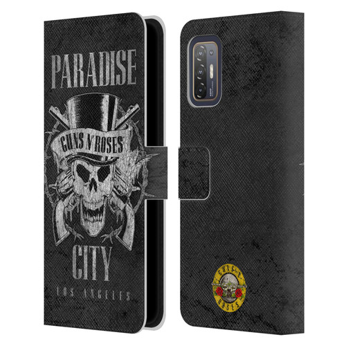 Guns N' Roses Vintage Paradise City Leather Book Wallet Case Cover For HTC Desire 21 Pro 5G