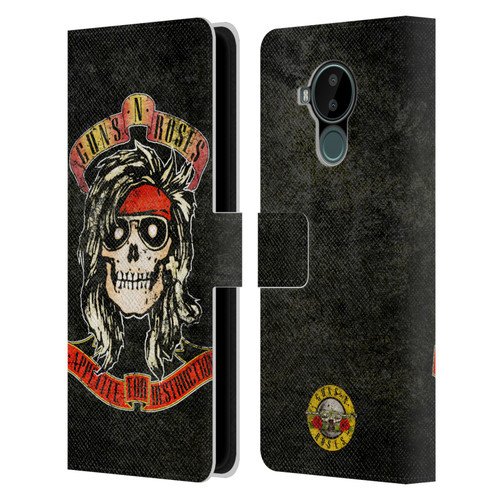 Guns N' Roses Vintage McKagan Leather Book Wallet Case Cover For Nokia C30