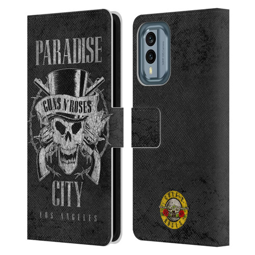 Guns N' Roses Vintage Paradise City Leather Book Wallet Case Cover For Nokia X30