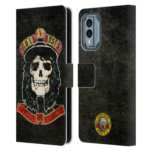 Guns N' Roses Vintage Stradlin Leather Book Wallet Case Cover For Nokia X30