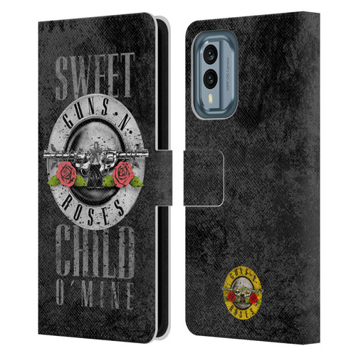 Guns N' Roses Vintage Sweet Child O' Mine Leather Book Wallet Case Cover For Nokia X30