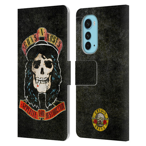 Guns N' Roses Vintage Stradlin Leather Book Wallet Case Cover For Motorola Edge (2022)