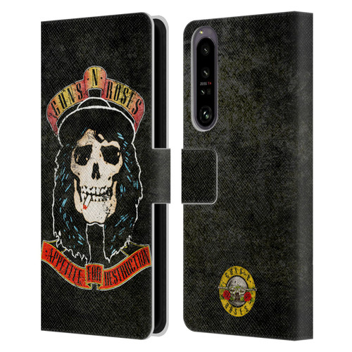 Guns N' Roses Vintage Stradlin Leather Book Wallet Case Cover For Sony Xperia 1 IV