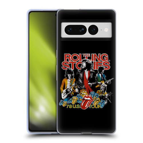 The Rolling Stones Key Art 78 US Tour Vintage Soft Gel Case for Google Pixel 7 Pro