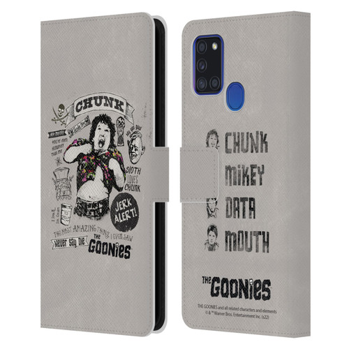 The Goonies Graphics Character Art Leather Book Wallet Case Cover For Samsung Galaxy A21s (2020)