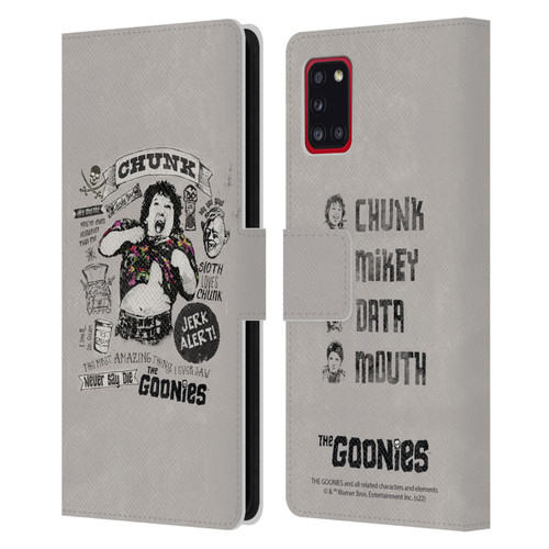 The Goonies Graphics Character Art Leather Book Wallet Case Cover For Samsung Galaxy A31 (2020)