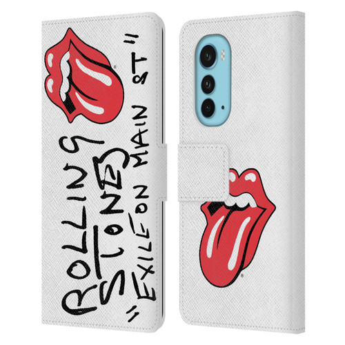 The Rolling Stones Albums Exile On Main St. Leather Book Wallet Case Cover For Motorola Edge (2022)