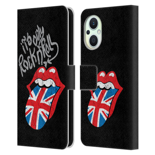 The Rolling Stones Albums Only Rock And Roll Distressed Leather Book Wallet Case Cover For OPPO Reno8 Lite
