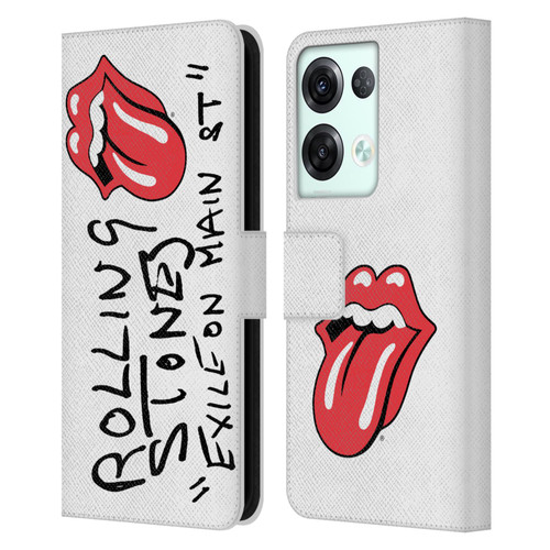 The Rolling Stones Albums Exile On Main St. Leather Book Wallet Case Cover For OPPO Reno8 Pro