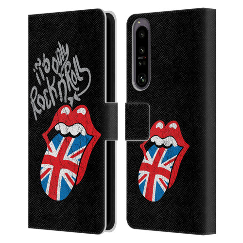 The Rolling Stones Albums Only Rock And Roll Distressed Leather Book Wallet Case Cover For Sony Xperia 1 IV