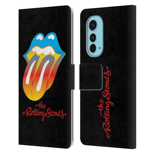 The Rolling Stones Graphics Rainbow Tongue Leather Book Wallet Case Cover For Motorola Edge (2022)