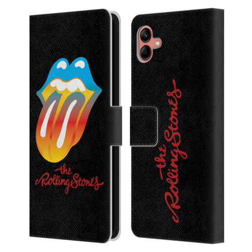 The Rolling Stones Graphics Rainbow Tongue Leather Book Wallet Case Cover For Samsung Galaxy A04 (2022)