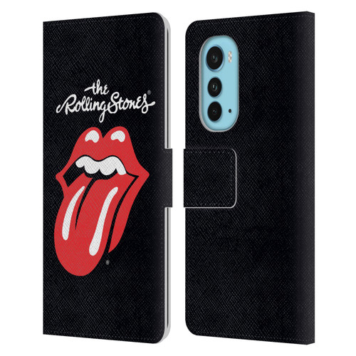 The Rolling Stones Key Art Tongue Classic Leather Book Wallet Case Cover For Motorola Edge (2022)