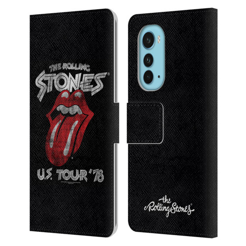 The Rolling Stones Key Art Us Tour 78 Leather Book Wallet Case Cover For Motorola Edge (2022)