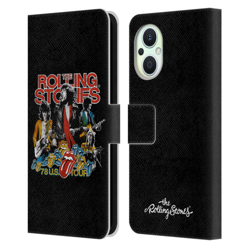 The Rolling Stones Key Art 78 Us Tour Vintage Leather Book Wallet Case Cover For OPPO Reno8 Lite