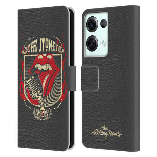 The Rolling Stones Key Art Jumbo Tongue Leather Book Wallet Case Cover For OPPO Reno8 Pro
