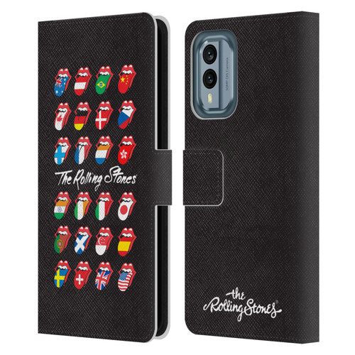 The Rolling Stones Licks Collection Flag Poster Leather Book Wallet Case Cover For Nokia X30