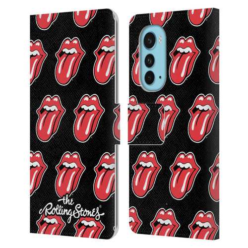The Rolling Stones Licks Collection Tongue Classic Pattern Leather Book Wallet Case Cover For Motorola Edge (2022)