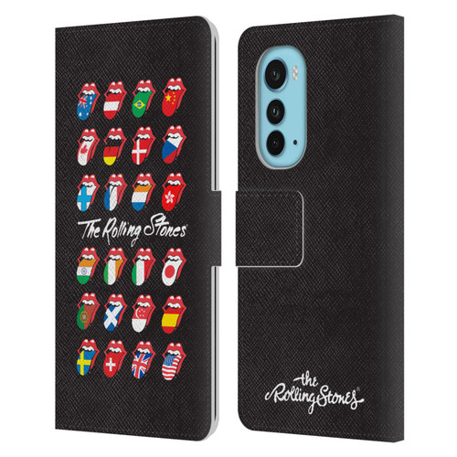 The Rolling Stones Licks Collection Flag Poster Leather Book Wallet Case Cover For Motorola Edge (2022)