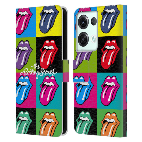 The Rolling Stones Licks Collection Pop Art 1 Leather Book Wallet Case Cover For OPPO Reno8 Pro