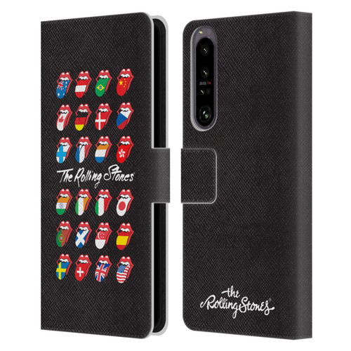 The Rolling Stones Licks Collection Flag Poster Leather Book Wallet Case Cover For Sony Xperia 1 IV