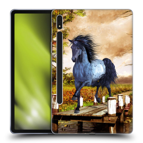 Simone Gatterwe Horses On The Lake Soft Gel Case for Samsung Galaxy Tab S8