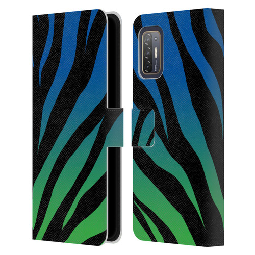 Grace Illustration Animal Prints Ombré Leopard Leather Book Wallet Case Cover For HTC Desire 21 Pro 5G