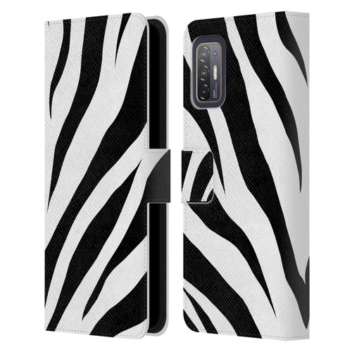 Grace Illustration Animal Prints Zebra Leather Book Wallet Case Cover For HTC Desire 21 Pro 5G