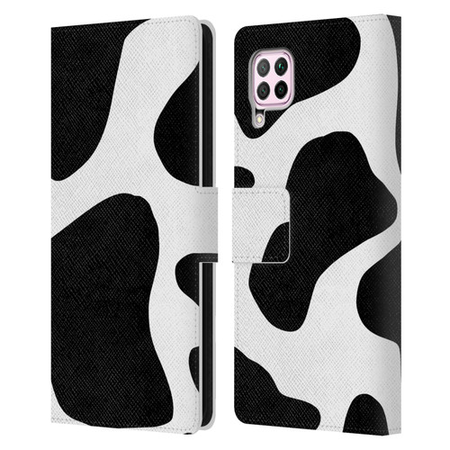 Grace Illustration Animal Prints Cow Leather Book Wallet Case Cover For Huawei Nova 6 SE / P40 Lite