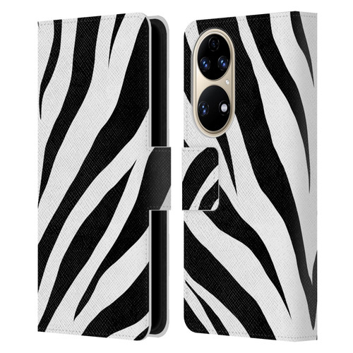 Grace Illustration Animal Prints Zebra Leather Book Wallet Case Cover For Huawei P50