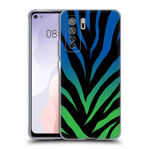 Grace Illustration Animal Prints Ombré Zebra Soft Gel Case for Huawei Nova 7 SE/P40 Lite 5G