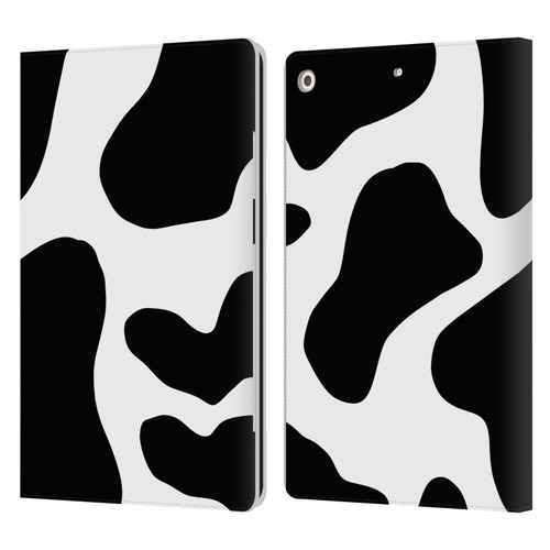 Grace Illustration Animal Prints Cow Leather Book Wallet Case Cover For Apple iPad 10.2 2019/2020/2021