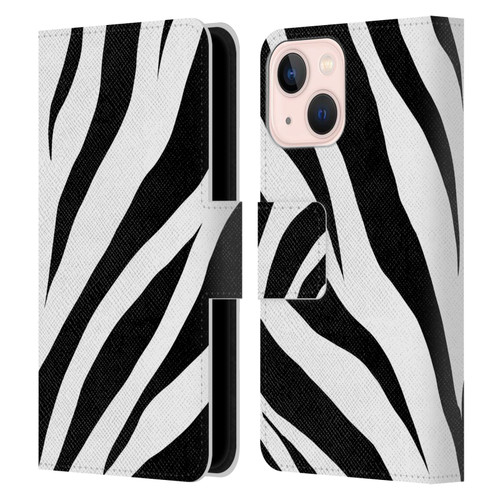 Grace Illustration Animal Prints Zebra Leather Book Wallet Case Cover For Apple iPhone 13 Mini