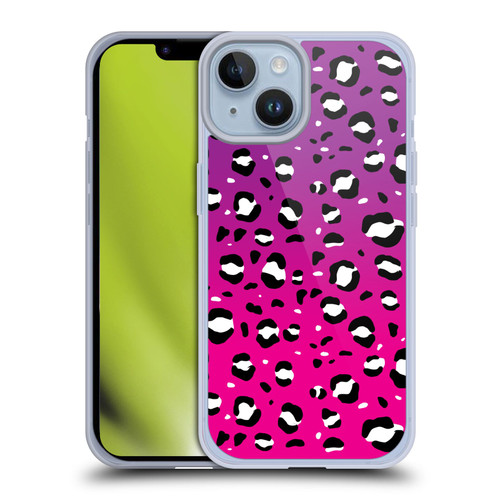 Grace Illustration Animal Prints Pink Leopard Soft Gel Case for Apple iPhone 14