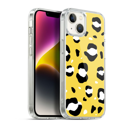 Grace Illustration Animal Prints Yellow Leopard Soft Gel Case for Apple iPhone 14 Plus